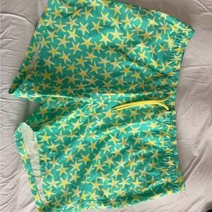 J. Crew Turquoise and Yellow Swim Shorts